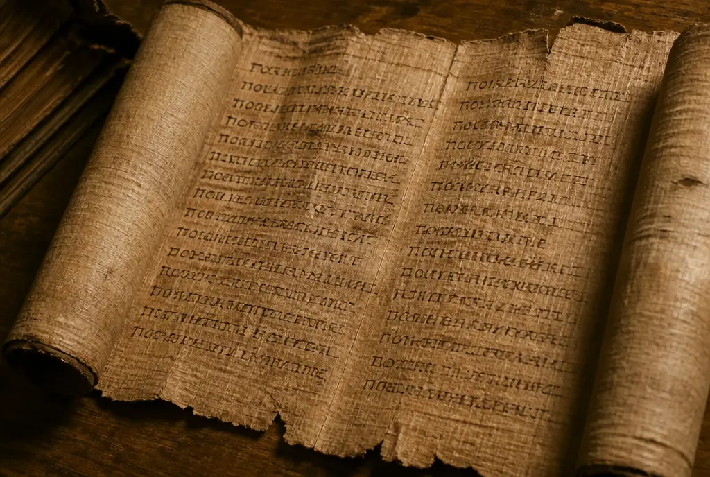 Pablo escribiendo su carta a los corintios sobre la resurrección de Jesús
